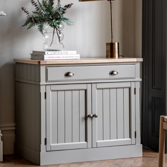 Read more about Elvira wooden sideboard with 2 doors in oak and prairie