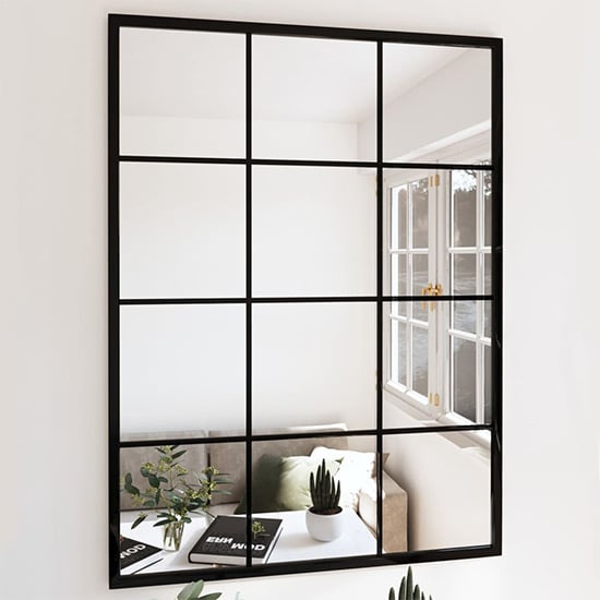 Briana Large Wall Mirror With Black Metal Frame_1