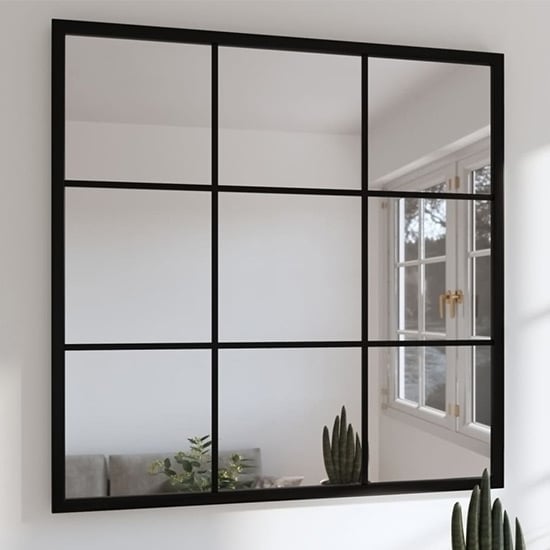 Briana Medium Wall Mirror With Black Metal Frame