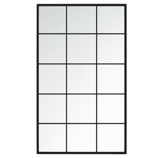 Briana Rectangular Large Wall Mirror With Black Metal Frame