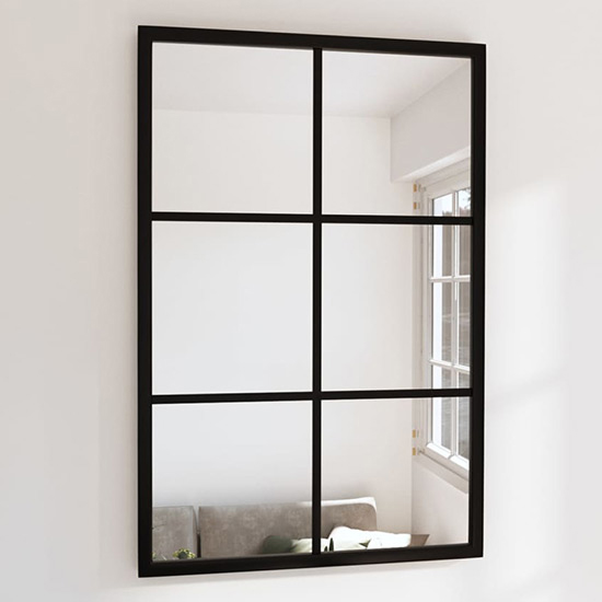 Briana Small Wall Mirror With Black Metal Frame Furniture in Fashion