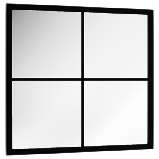 Briana Square Wall Mirror With Black Metal Frame