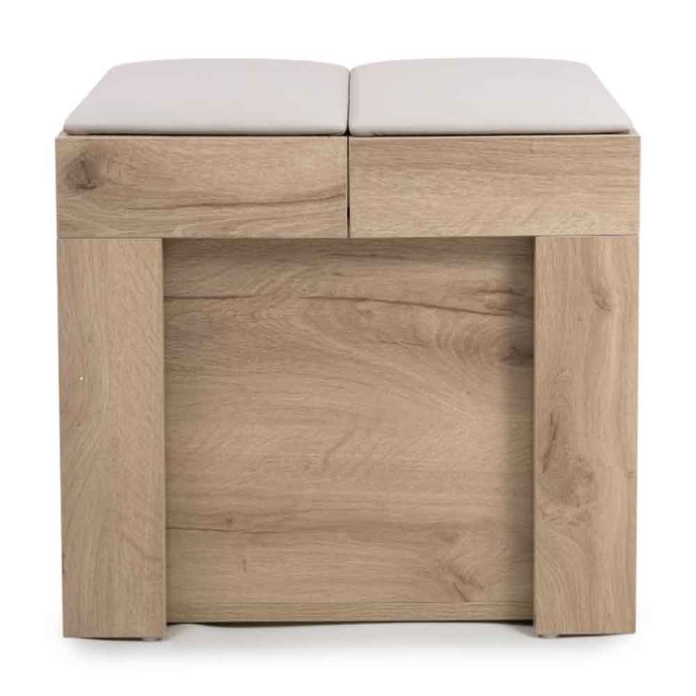Elvora Wooden Extending Dining Bench with Fabric Seat in Oak