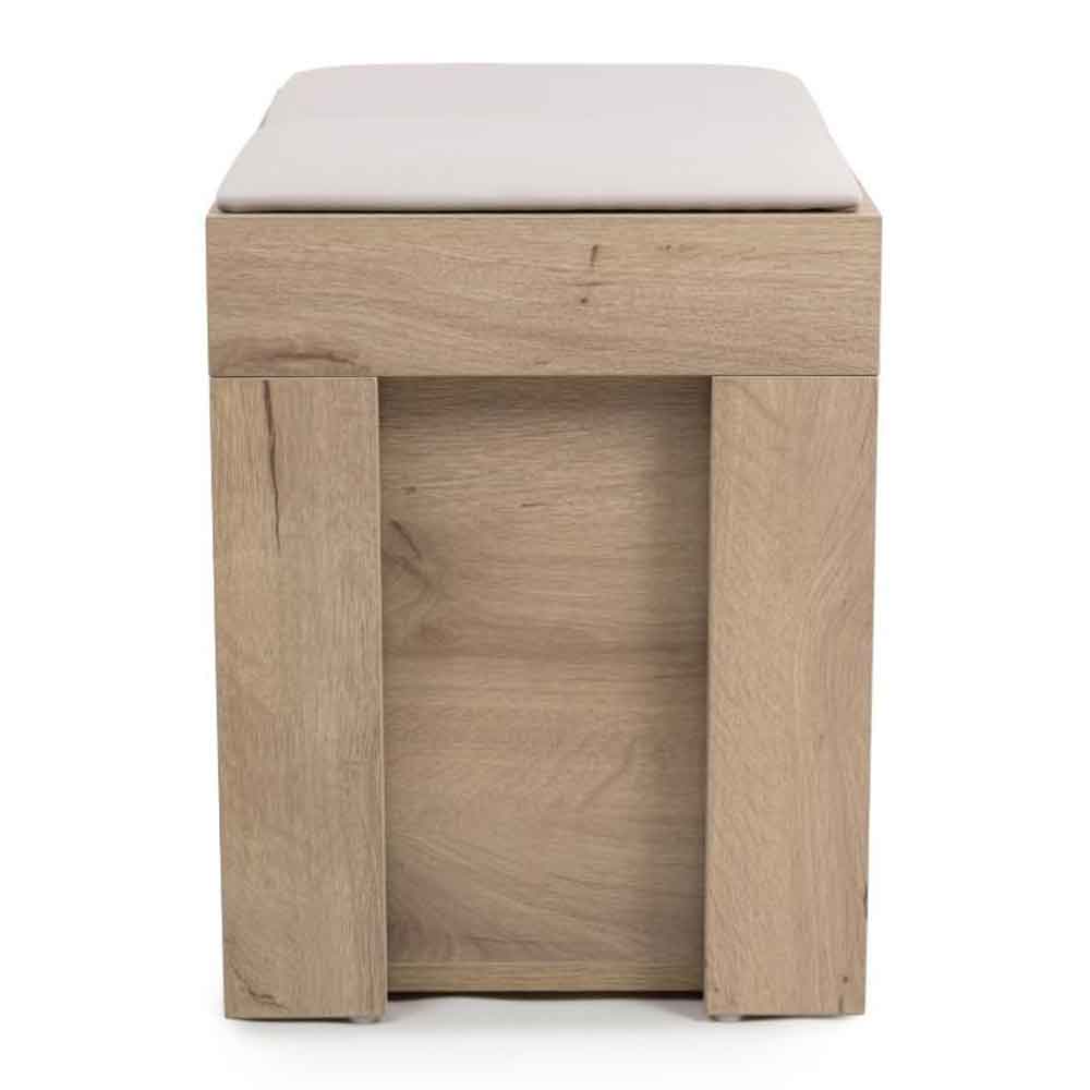 Elvora Wooden Extending Dining Bench with Fabric Seat in Oak