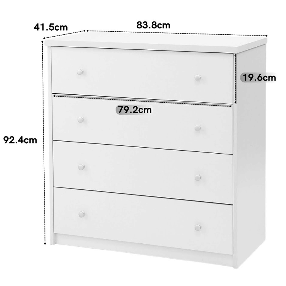 Elvoro Wooden Chest Of 4 Drawers in White