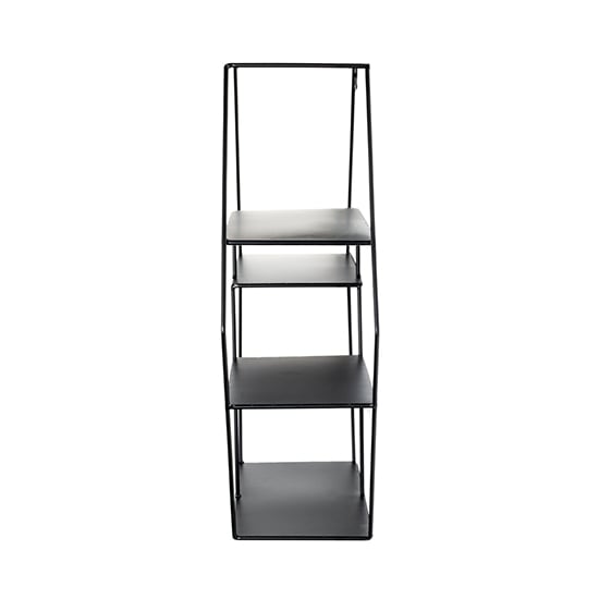 Elwoka Metal 4 Shelves Hexagonal Wall Shelf In Black