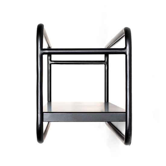 Elwoka Metal Wall Shelf With Coat Rack In Black