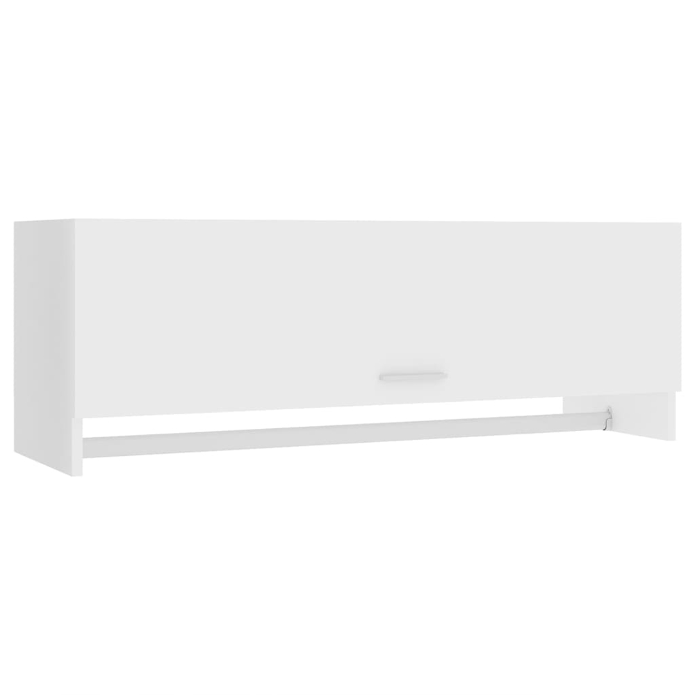 Elwood 100cm Wooden Wall Hung Coat Rack - White