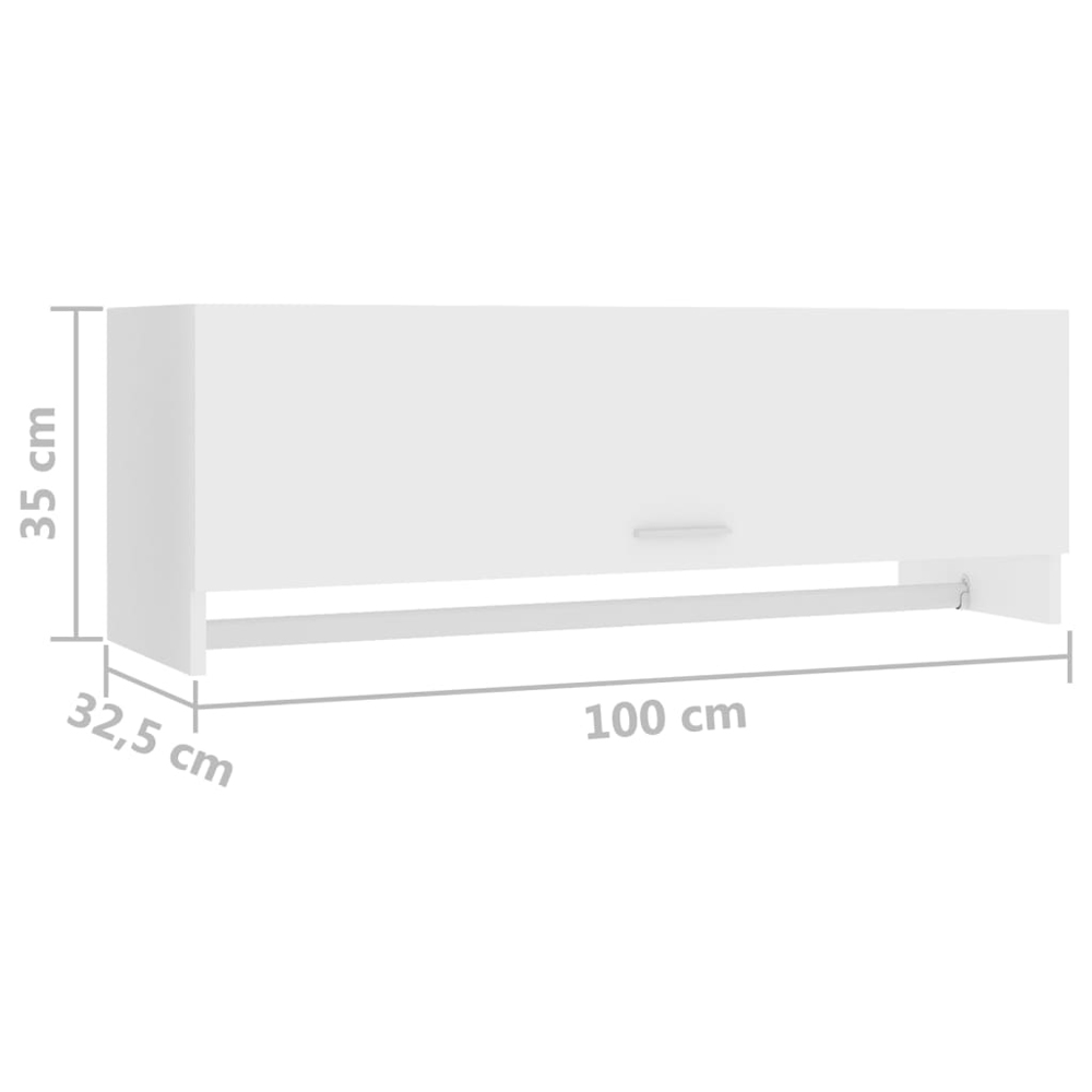 Elwood 100cm Wooden Wall Hung Coat Rack - White