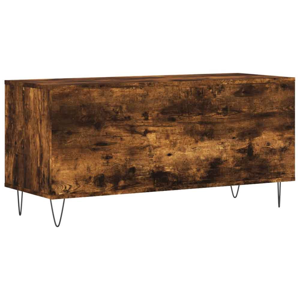 Elwood 100cm Wooden Filing Cabinet With 6 Shelves And Metal Legs - Smoked Oak