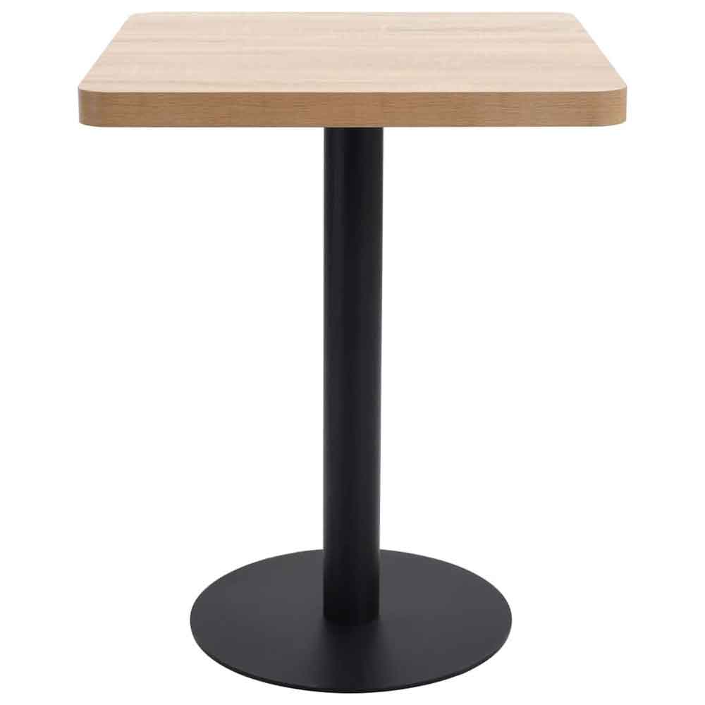Elwood 60cm Wooden Square Bistro Table - Light Brown/Black