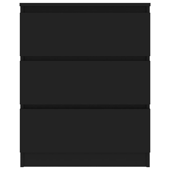 Elyes Wooden Chest Of 3 Drawers In Black