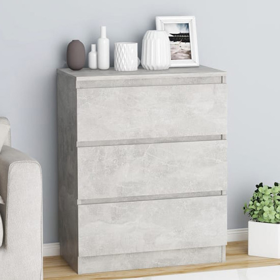 Read more about Elyes wooden chest of 3 drawers in concrete effect