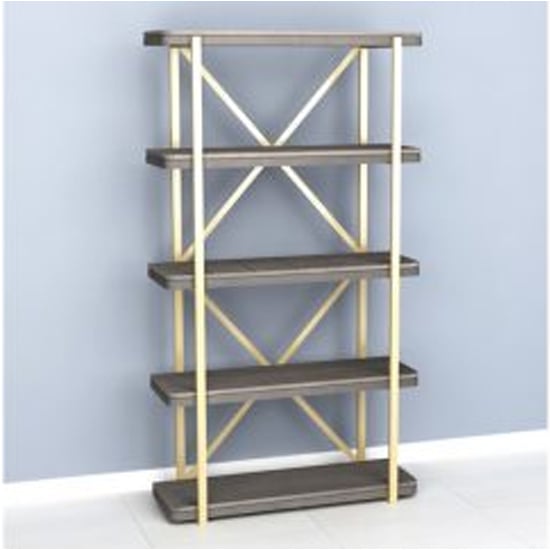 Product photograph of Elyton Bookcase In Grey Wash With 4 Shelves from Furniture in Fashion