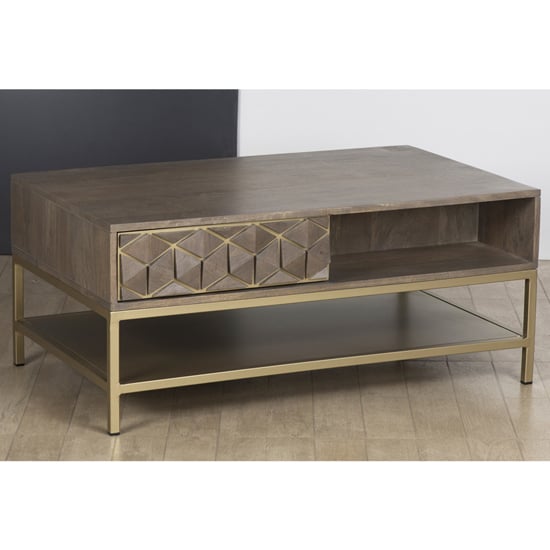 Read more about Elyton coffee table in grey wash with 1 drawer