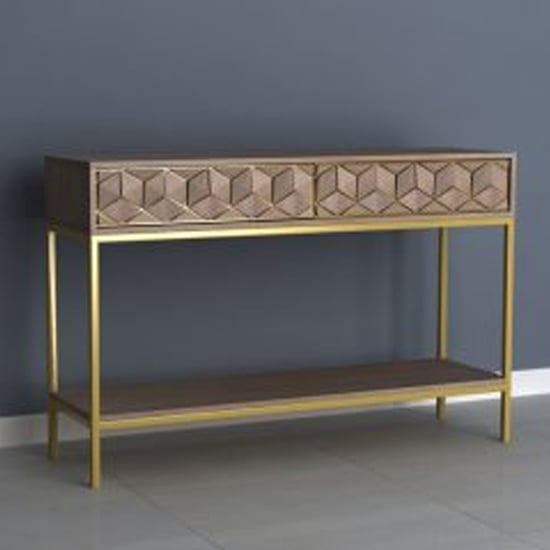 Read more about Elyton console table in grey wash with 2 drawers
