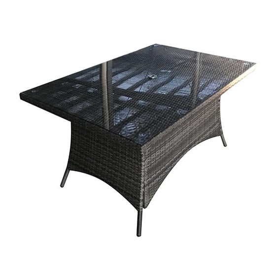 Elysia Clear Glass Top 150cm Dining Table In Mixed Grey_1