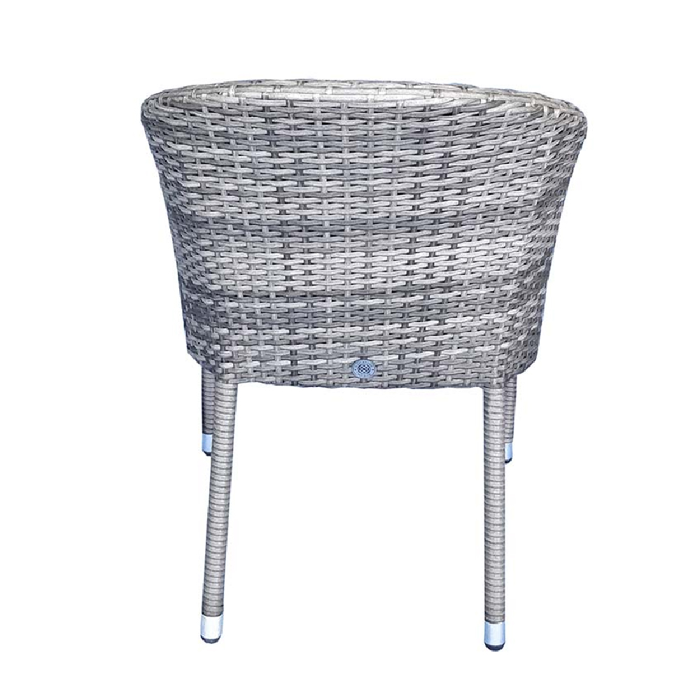 Elysia Grey Rattan Armchairs With Cushion In Pair