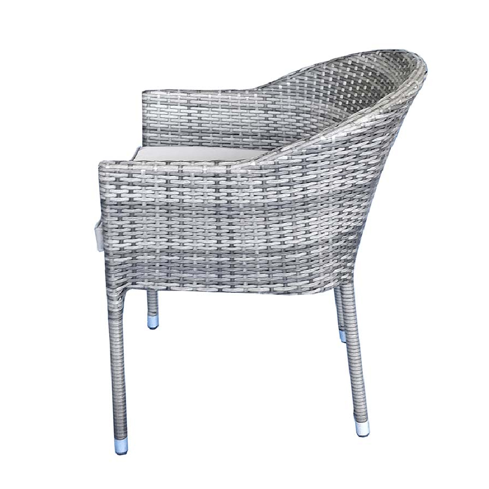 Elysia Grey Rattan Armchairs With Cushion In Pair