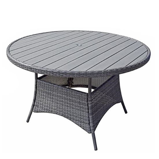 Elysia Round Wooden Top 135cm Dining Table In Mixed Grey_1