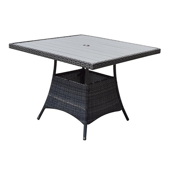 Photo of Elysia square wooden top 100cm dining table in mixed grey