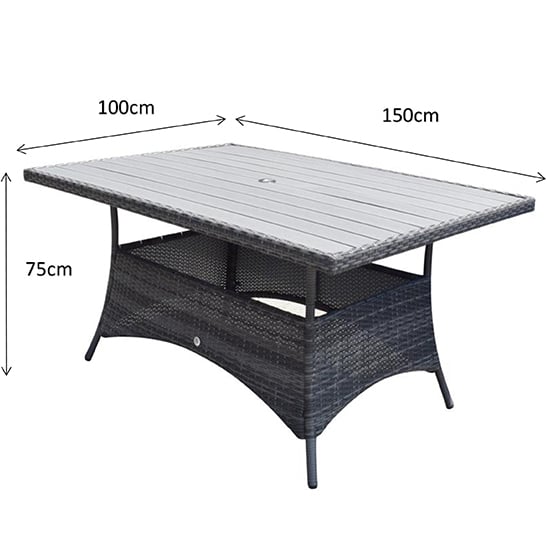 Elysia Wooden Top 150cm Dining Table In Mixed Grey_2