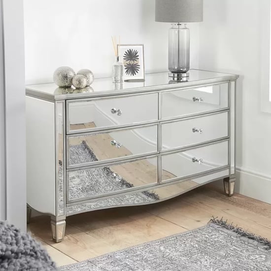 Read more about Elyssa mirrored chest 6 of drawers in silver