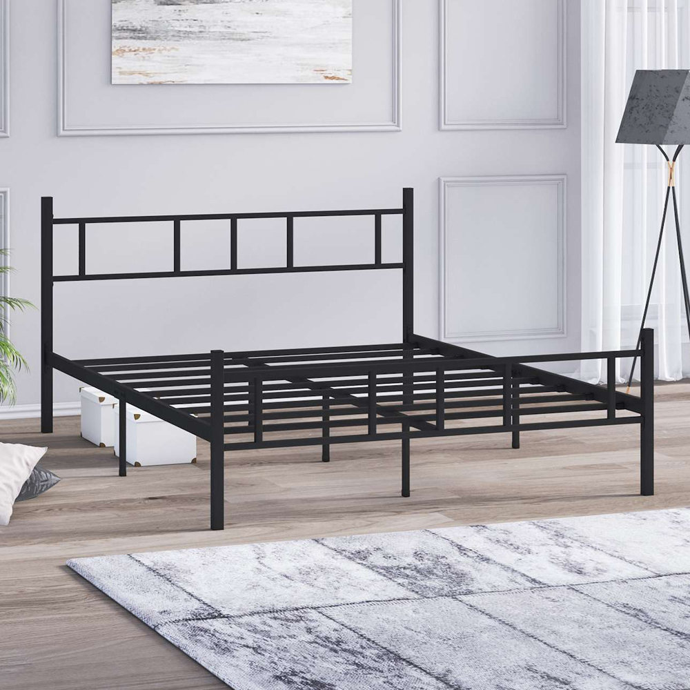 Elzano Metal Double Bed In Black