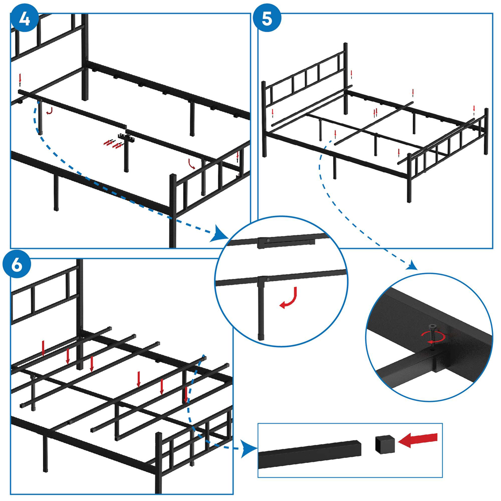 Elzano Metal Double Bed In Black