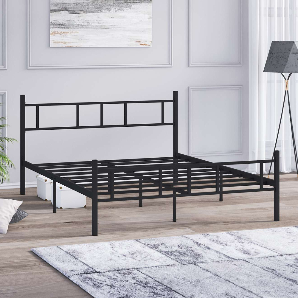 Elzano Metal King Size Bed In Black