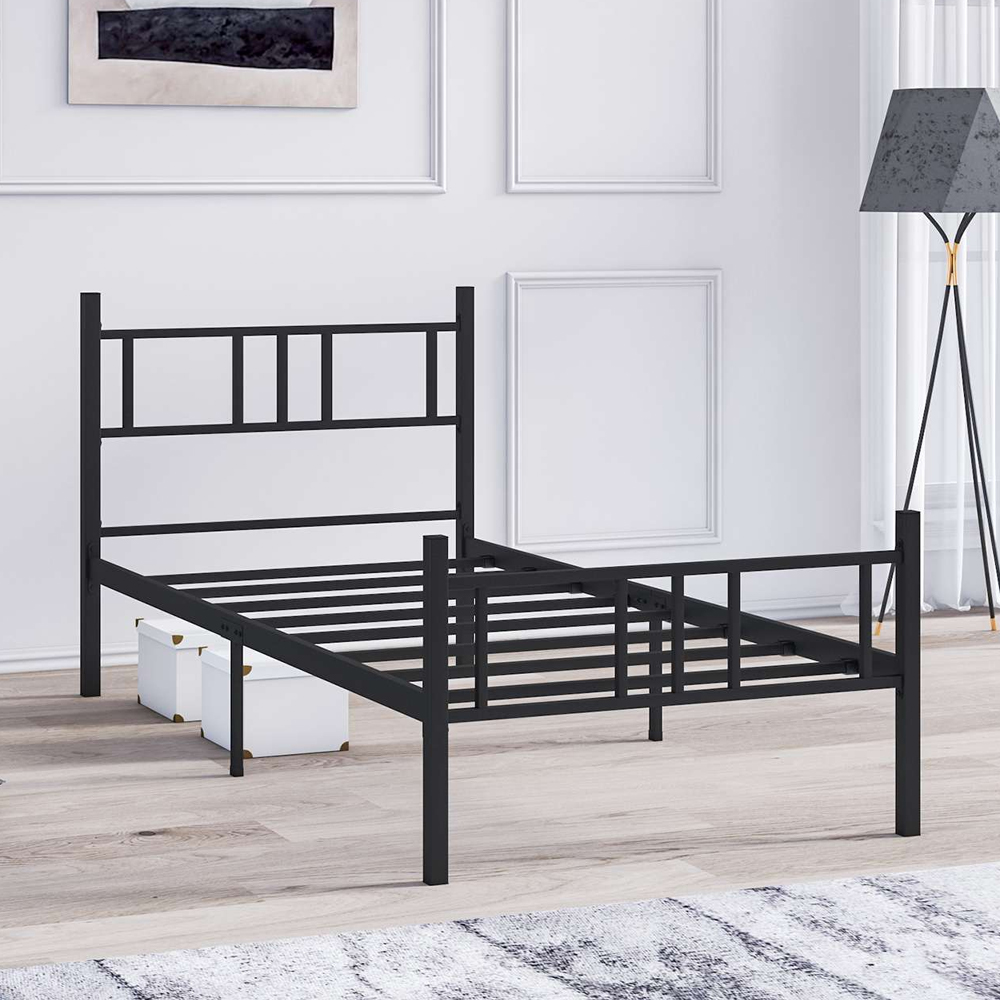 Elzano Metal Single Bed In Black
