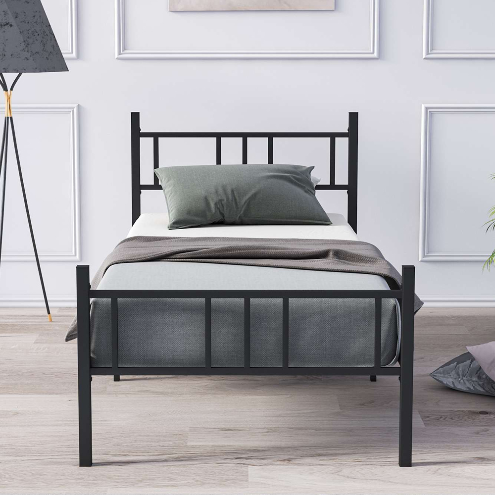 Elzano Metal Single Bed In Black