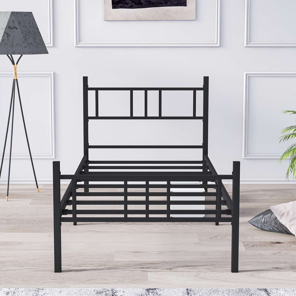 Elzano Metal Single Bed In Black