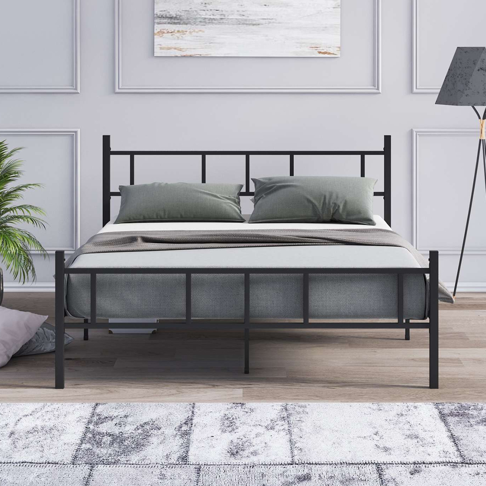 Elzano Metal Small Double Bed in Black