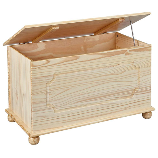 Emel Wooden Childrens Toy Box In Natural FiF