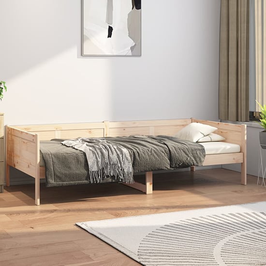 Photo of Emeric solid pine wood single day bed in natural