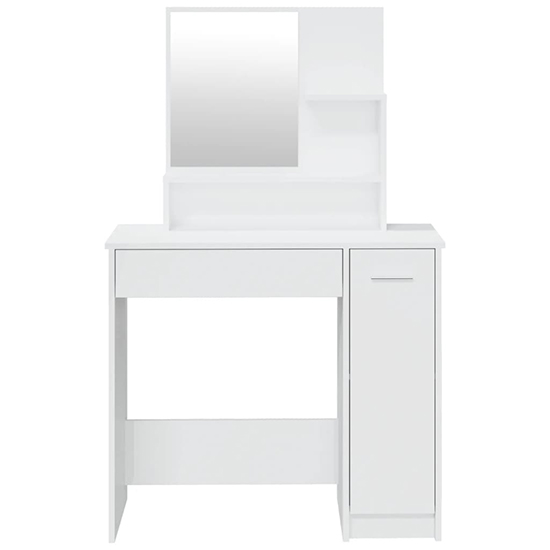 Emery High Gloss Dressing Table Set In White Furniture in Fashion