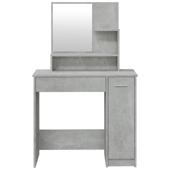 Emery Wooden Dressing Table Set In Concrete Effect