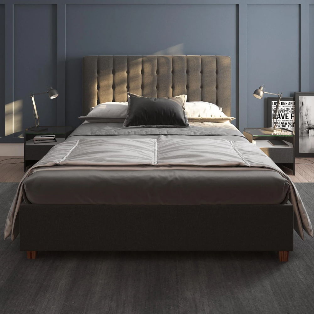 Emilia Fabric Double Bed In Grey