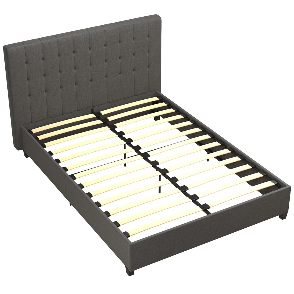 Emilia Fabric Double Bed In Grey