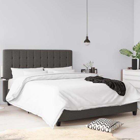 Product photograph of Emilia Fabric King Size Bed In Grey from Furniture in Fashion