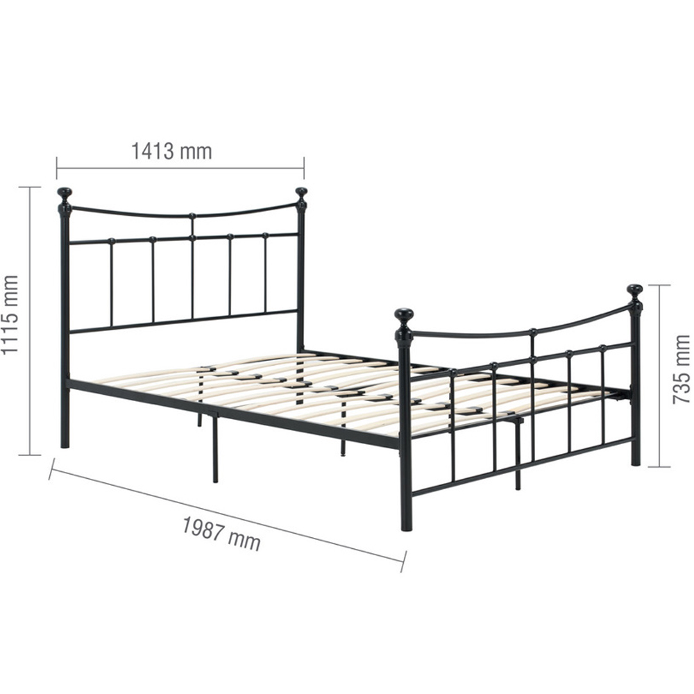 Emilia Metal Double Bed In Black