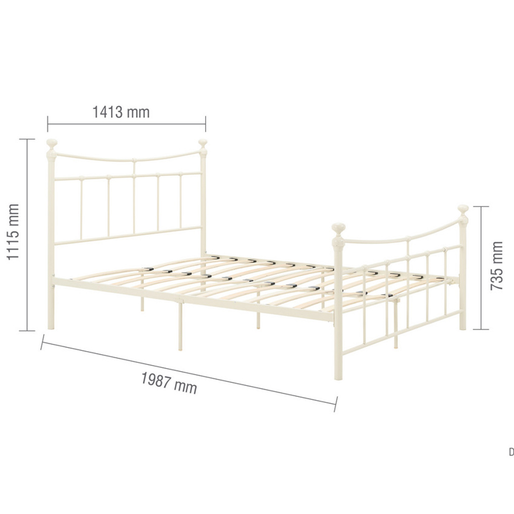 Emilia Metal Double Bed In Cream
