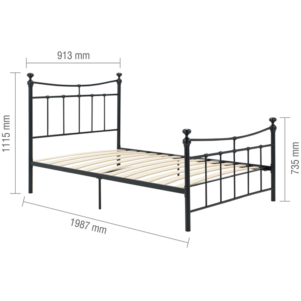 Emilia Metal Single Bed In Black