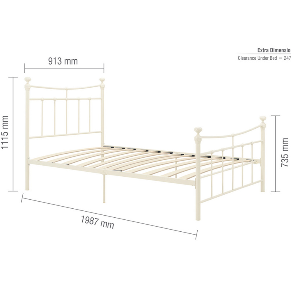 Emilia Metal Single Bed In Cream