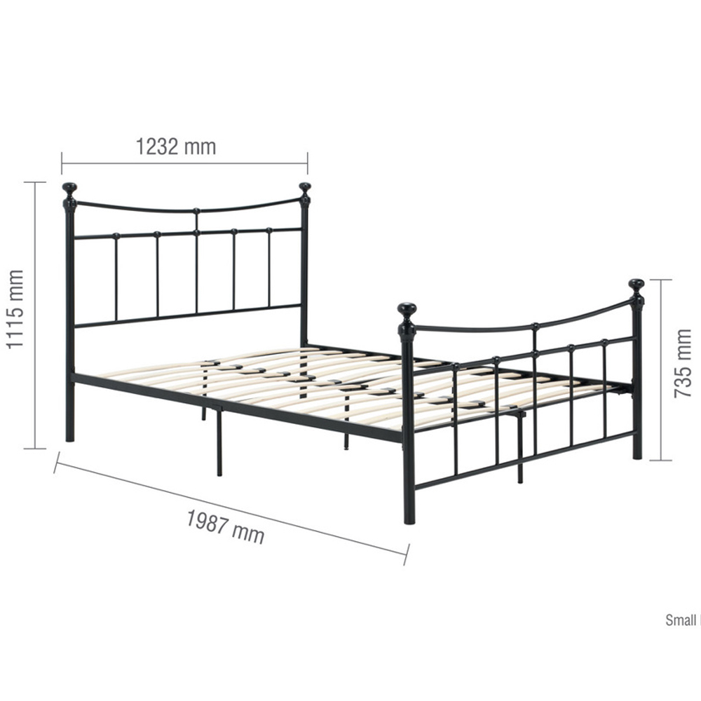 Emilia Metal Small Double Bed In Black