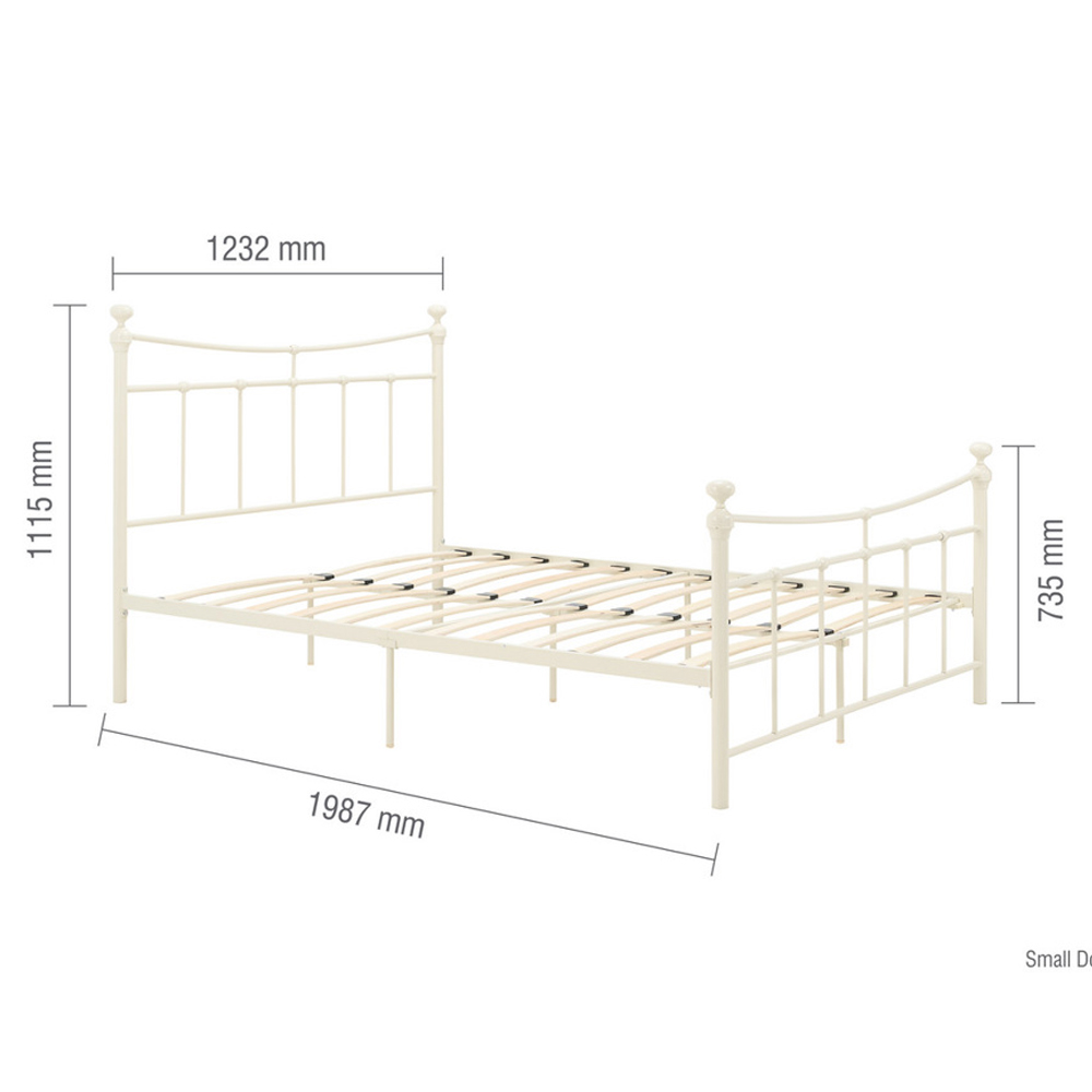 Emilia Metal Small Double Bed In Cream