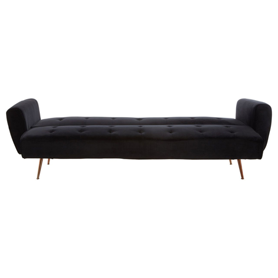 Emiw Upholstered Velvet Sofa Bed With Gold Legs In Black_8
