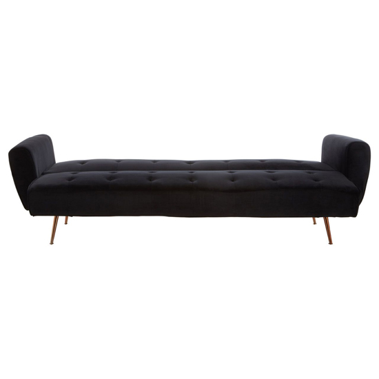 Emiw Upholstered Velvet Sofa Bed With Gold Legs In Black Furniture in