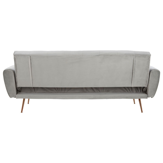 Emiw Upholstered Velvet Sofa Bed With Gold Legs In Grey_7